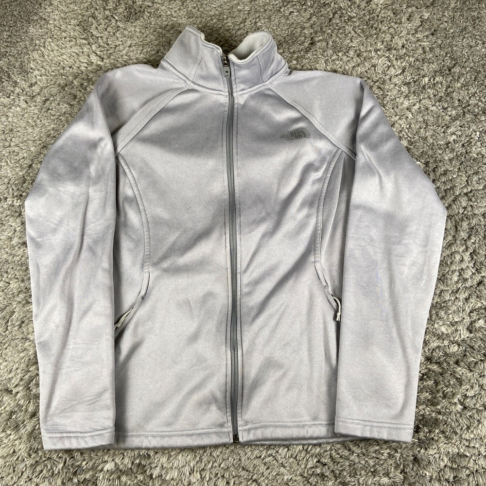 The North Face Agave Full-Zip Jacket Womens L Grey Fleece Lined Heavy Outdoors